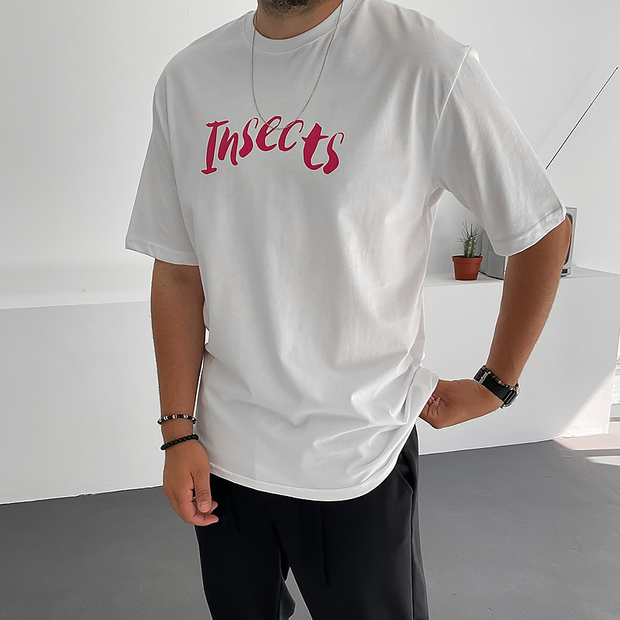 Fashion Crew Neck Butterfly Print Short Sleeve T-Shirt