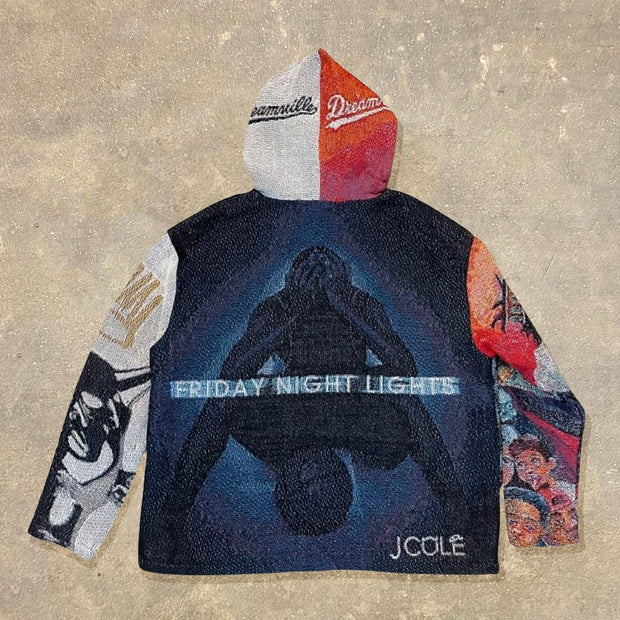 Friday Night Lights Print Long Sleeve Hoodies