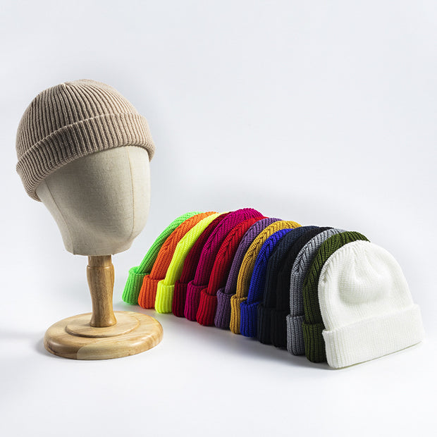 Melon leather hat men's warm short cold hat woolen hat