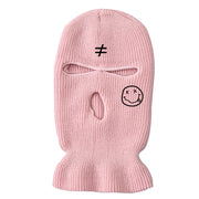 Warm knitted hat ski mask three-hole hat