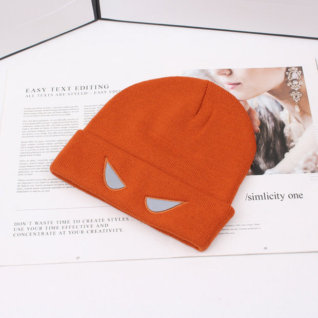 Cartoon Luminous Eyes Warm Beanie