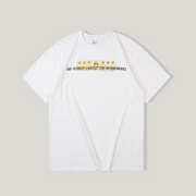 Street fun English smiley print short sleeve T-shirt