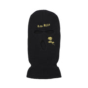 Three-hole cap letter embroidery knitted hat windproof warm hip-hop mask outdoor riding headgear