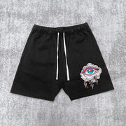 street eye print track shorts