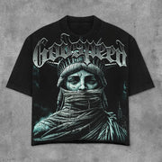 Fashionable Statue Print Short Sleeve T-Shirt