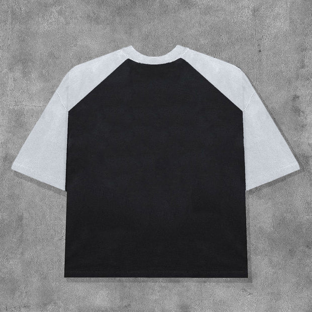 God Is Great Contrast Color Print Short Sleeve T-Shirt