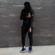 TWO-PIECE SWEATSUITS Retro Trend Print Casual Hoodie Trousers Set