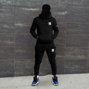 TWO-PIECE SWEATSUITS Retro Trend Print Casual Hoodie Trousers Set