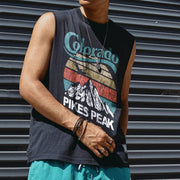 snow mountain print waistcoat