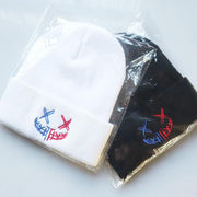 Funny smiley embroidered knitted hats for boys and girls