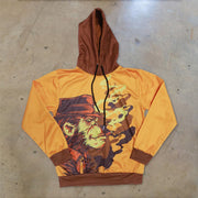 Street style casual personality long-sleeved printed color-blocking hoodie