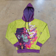 Street style casual personality long-sleeved printed color-blocking hoodie