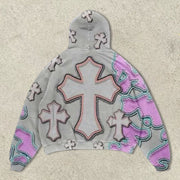 Personalized street style cross loose hoodie