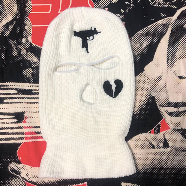 Broken heart street three-hole cap ski mask hat