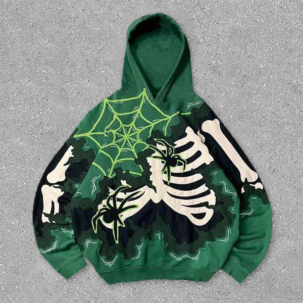 Contrast Spider Hoodie