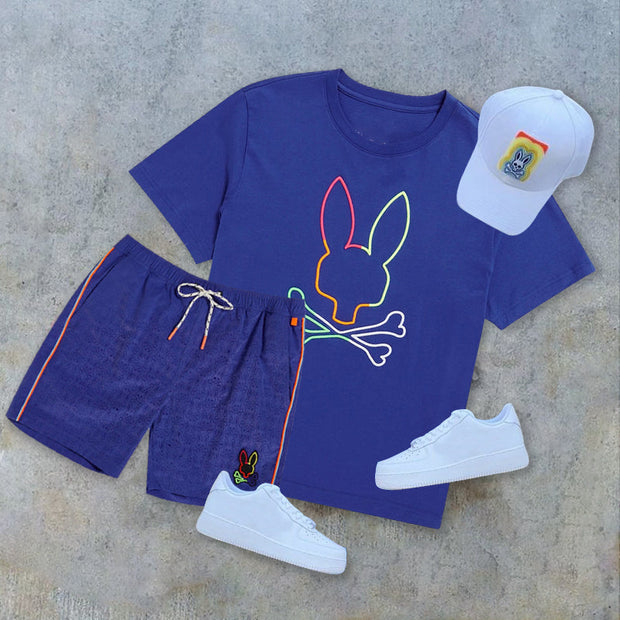 Personalized Street Style Casual Short Sleeve Print Suit