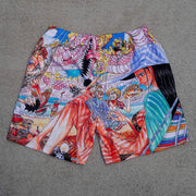 Strawhats Pool Party Print Mesh Drawstring Shorts
