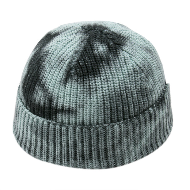 Tie-dye knitted hat hip hop street toe cap
