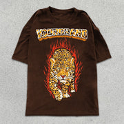Cheetah Graphic Print Short Sleeve T-Shirt