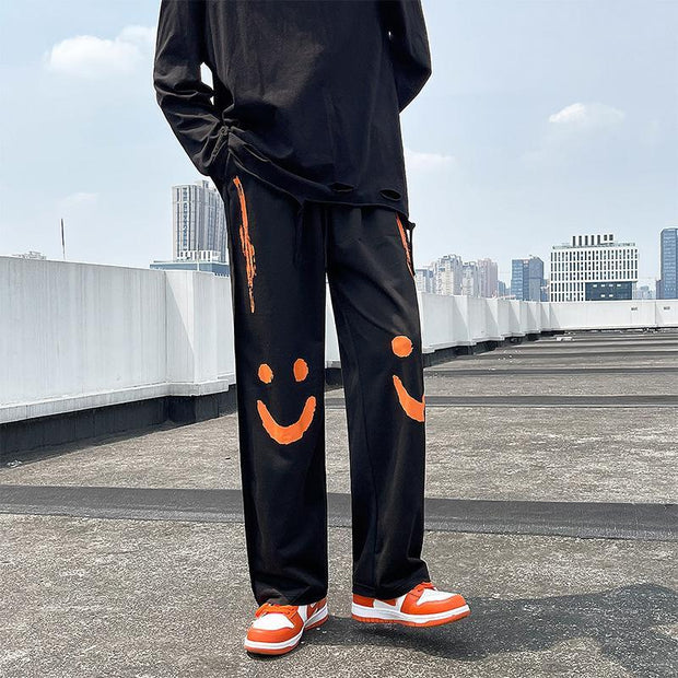 Sports casual pants smiley trousers