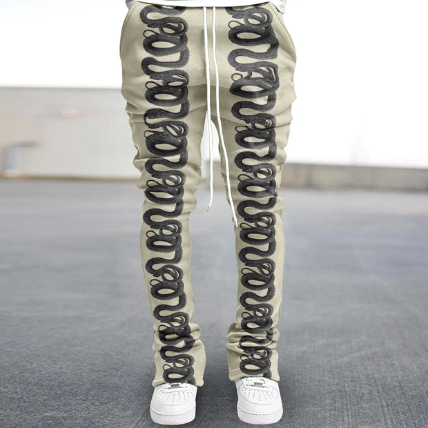 Vintage Snake Print Trendy Street Trousers