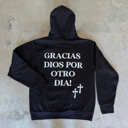 Gracias Dios Por Otro Dia Print Long Sleeve Hoodies