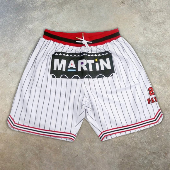 Casual striped print men's sports shorts