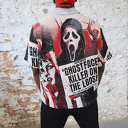 Skull tapestry print short-sleeved shirt jacket