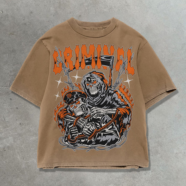 Death Thug Casual Street Vintage T-shirt