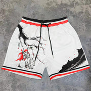 Stylish Contrast Casual Street Mesh Shorts