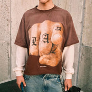 Fake Two You Need Jesus Print Long Sleeve T-Shirt