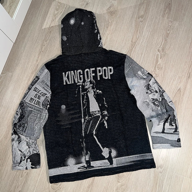 Fashion King Of Pop Print Long Sleeve Hoodies