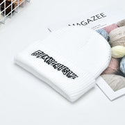 Letter embroidery knitted hat men and women couple warm and cold hat