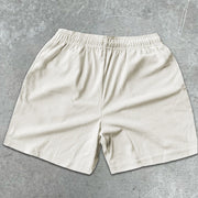 hockey graphic print elastic shorts