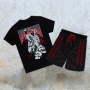 Fashion personality skull sports suit