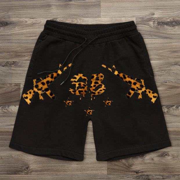Fashion Retro Street Loose Pattern Shorts
