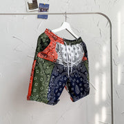 Personality stitching contrast loose shorts