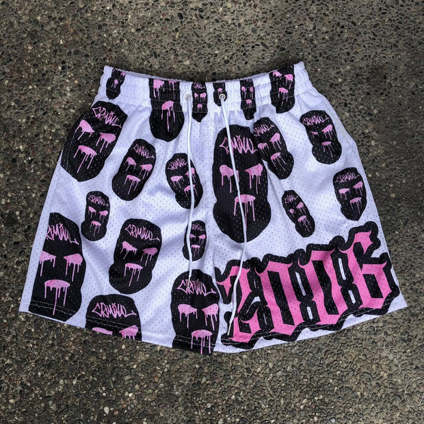 Masked Thug Casual Street Vintage Mesh Shorts