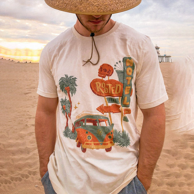 Casual Resort Loose Crew Neck Printed T-Shirt