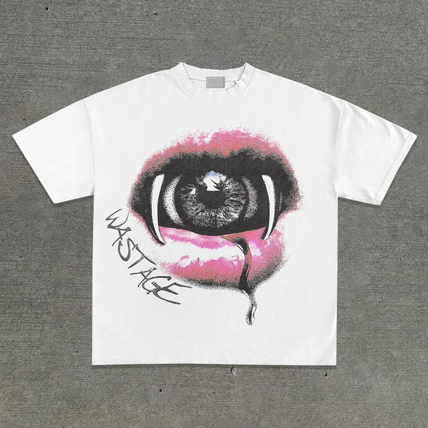 Gothic Lip Print T-Shirt