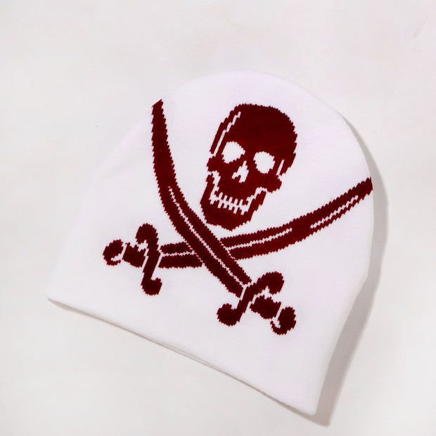Skull jacquard knitted hat