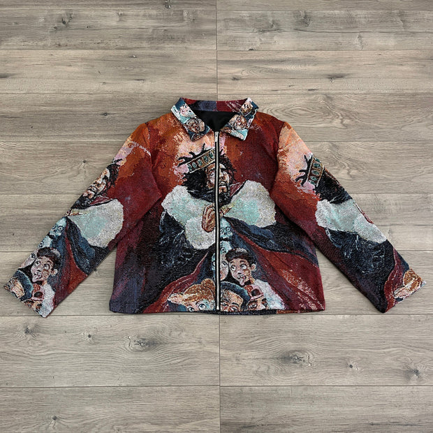 King Print Long Sleeve Zipped Jacket