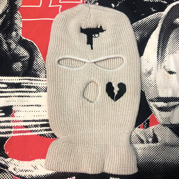 Broken heart street three-hole cap ski mask hat
