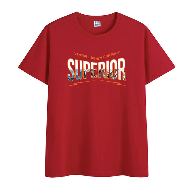 Fashion letter print pullover short sleeve T-shirt