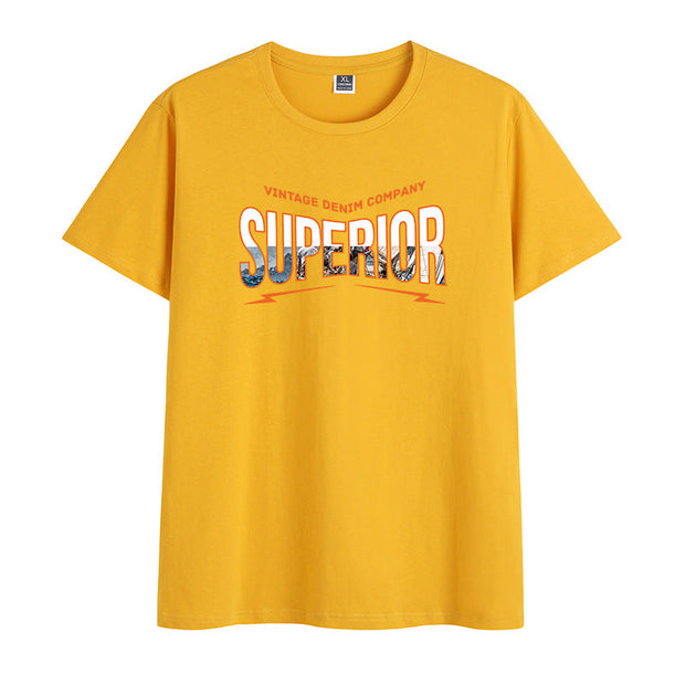 Fashion letter print pullover short sleeve T-shirt