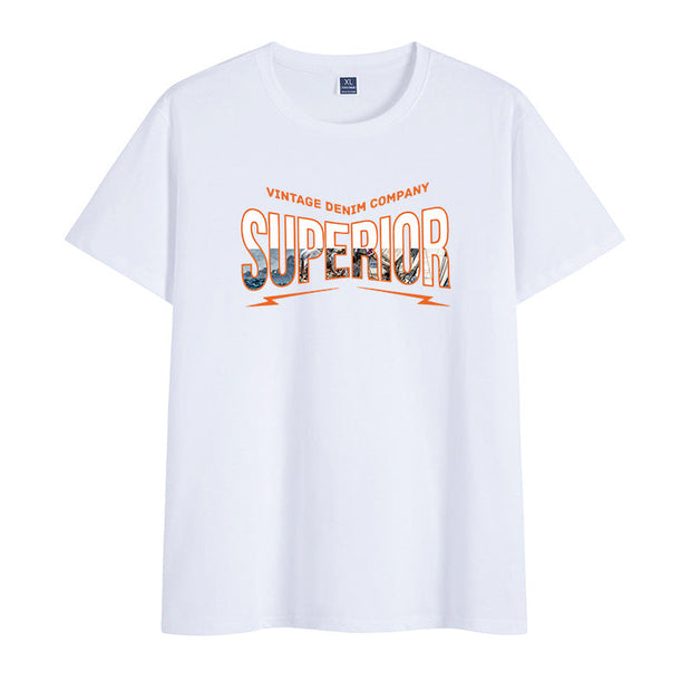 Fashion letter print pullover short sleeve T-shirt