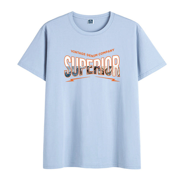 Fashion letter print pullover short sleeve T-shirt