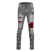 Men's slim ripped pencil pants new men's paint jeans