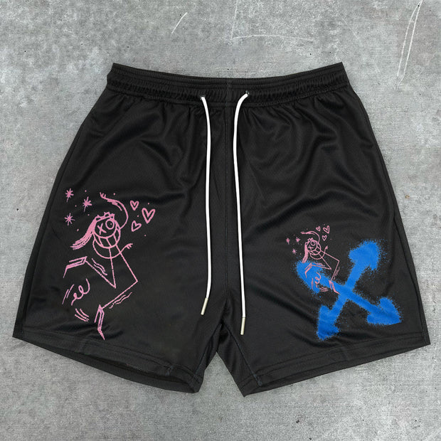 Personality Tide Brand Print Casual Sports Shorts