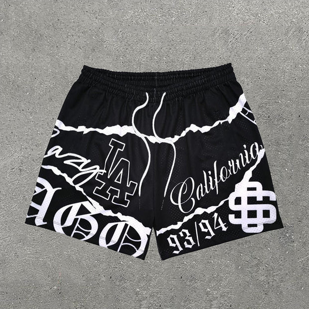 Los Angeles Mix Print Mesh Shorts